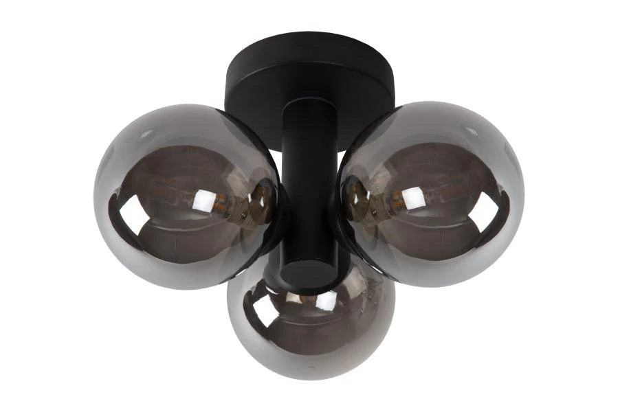 Lucide TRUDY - Lámpara de techo Baño - Ø 28 cm - 3xG9 - IP44 - Negro - apagado